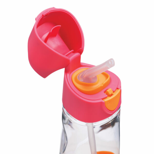 Butelka dla dzieci tritanowa ze słomką, b.box, 450 ml, Strawberry Shake