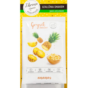 Liofilizowane owoce w grysiku ananas i wiśnia, Zdrowo Posypane, 14 g, 100% owoców