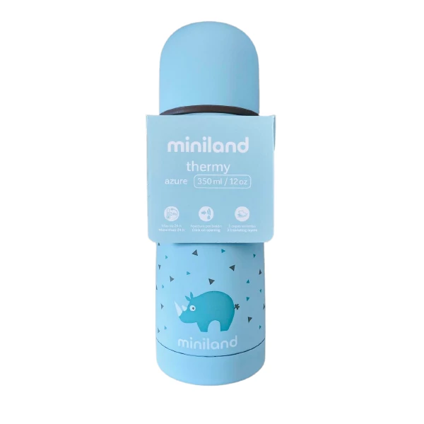 Termos dla dzieci na napoje Miniland, 350 ml, niebiski - nosorożec