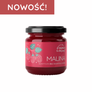 Konfitura z Malin bez dodatku cukru, 195 g, Mamo! Co dziś jemy?